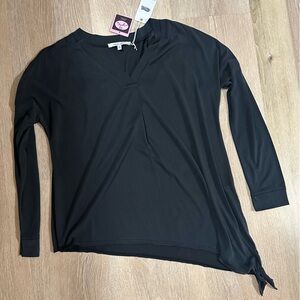 Naked Zebra Classic Black V-Neck Blouse